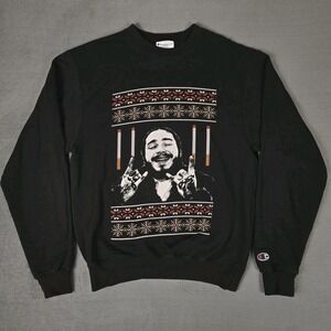 Post Malone Barstool‎ Sports Champion Sweatshirt Mens Small Christmas Black